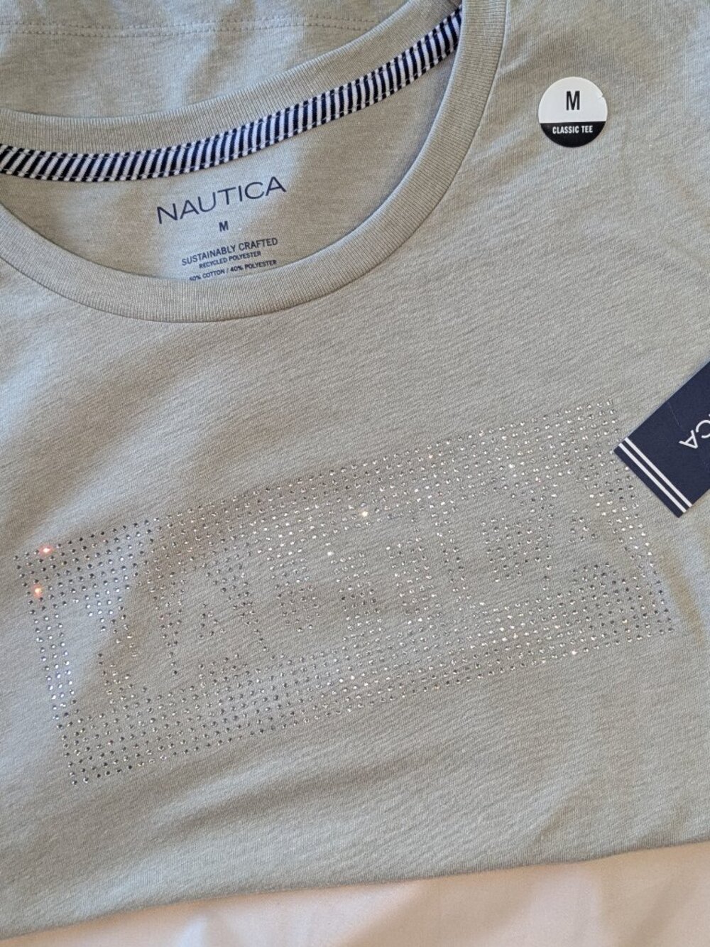 NWT Nautica light gray woman's tee SIZE: M